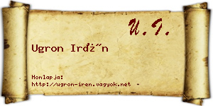 Ugron Irén névjegykártya